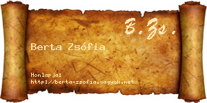 Berta Zsófia névjegykártya