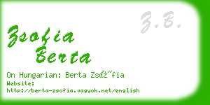 zsofia berta business card